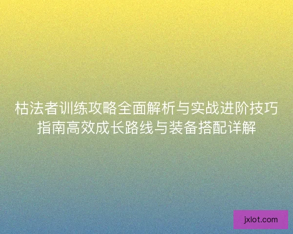 枯法者训练攻略全面解析与实战进阶技巧指南高效成长路线与装备搭配详解